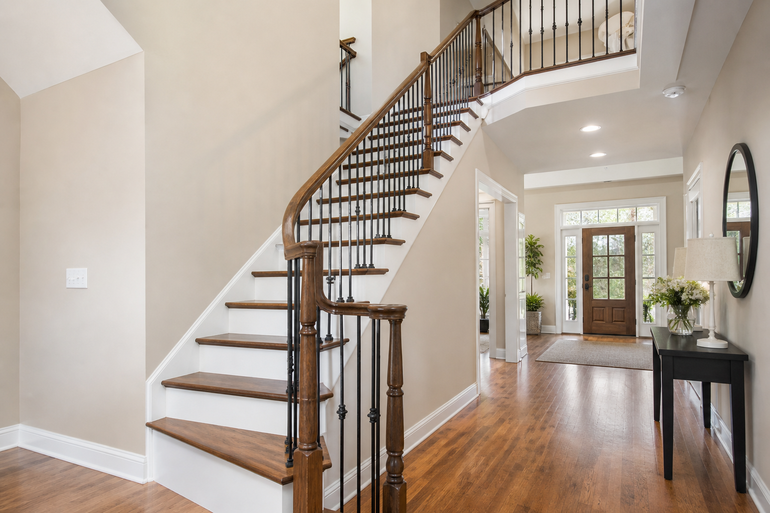 Entryway and staircase of the featured property